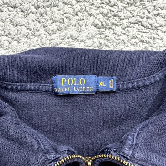 Polo Ralph Lauren 1/4 Zip Pullover Mens XL Blue Preppy Sweatshirt Modern - Picture 3 of 8